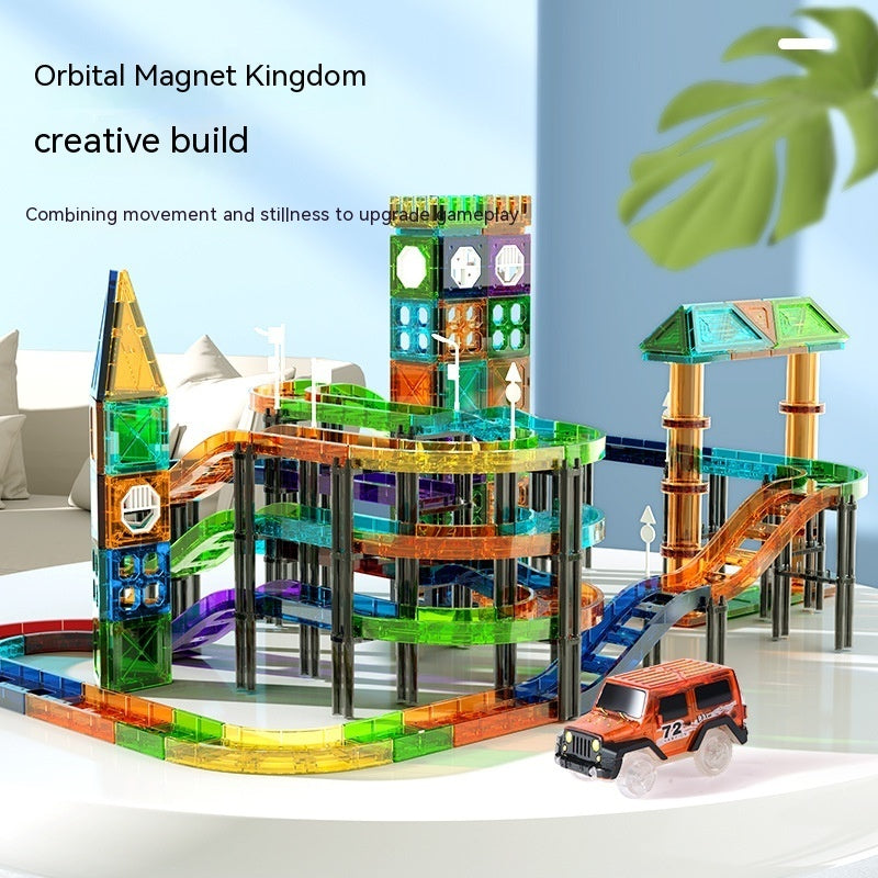 Colorful Window Car Rail Car Magnetic Building Blocks Toy