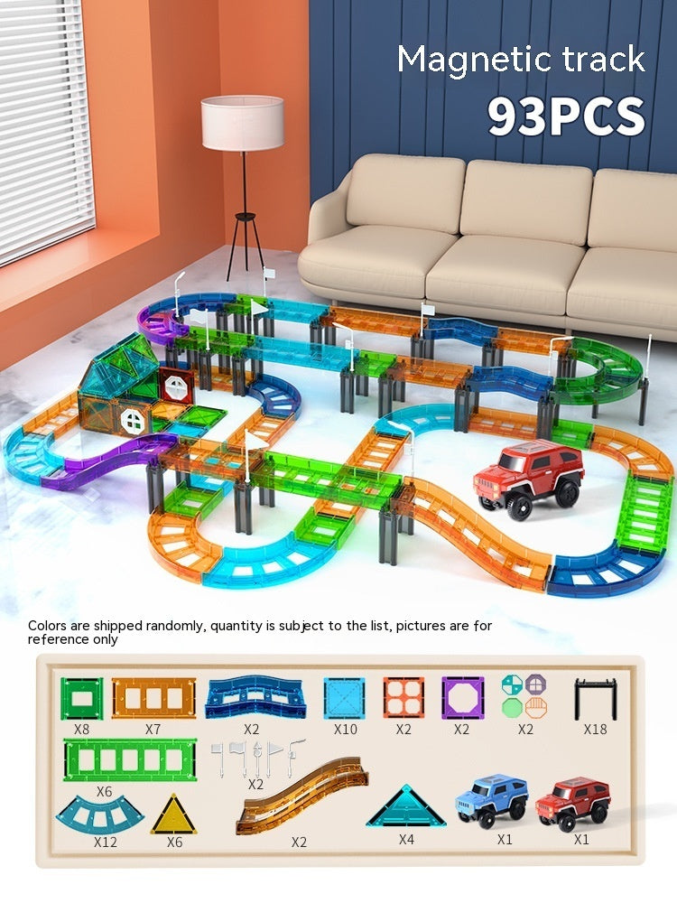 Colorful Window Car Rail Car Magnetic Building Blocks Toy