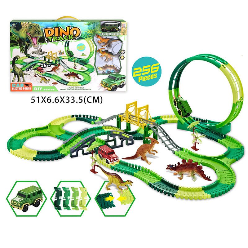 DIY Assembled Toy Car With 30-degree Rotating Track