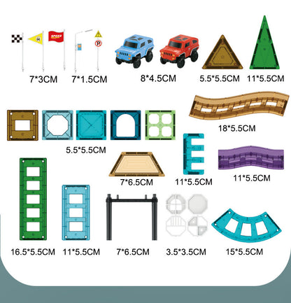 Colorful Window Car Rail Car Magnetic Building Blocks Toy
