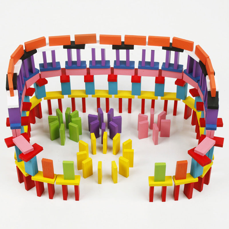 Wooden Toy Early Educational Colorful Dominos