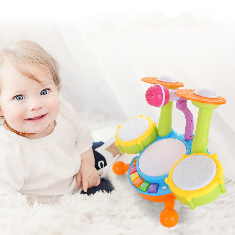 Drum Set Jazz Drum, Music, Light Instrument, Baby Early Education Educational Toy