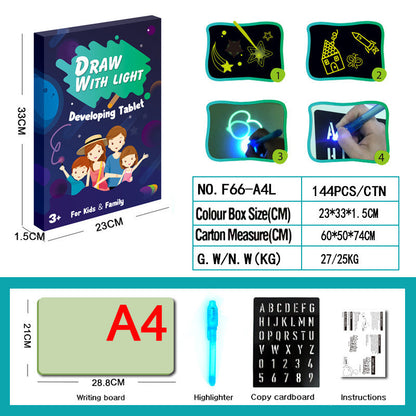 Educational Toy Drawing Pad 3D Magic 8 Light Effects Puzzle Board Sketchpad