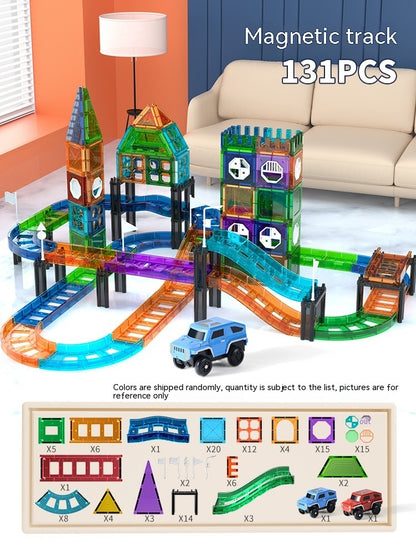 Colorful Window Car Rail Car Magnetic Building Blocks Toy