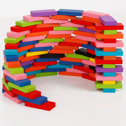 Wooden Toy Early Educational Colorful Dominos