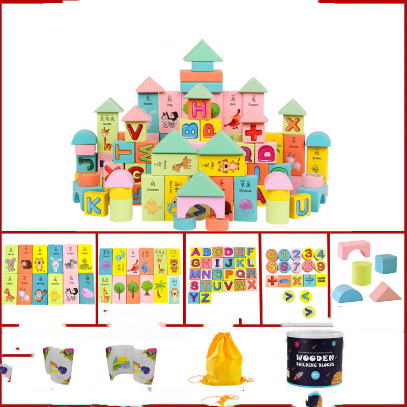 Children's Educational Building Blocks Toy Blocks Assembled Wooden