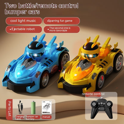 Light Cartoon Remote Control Bumper Car Double Battle Toy