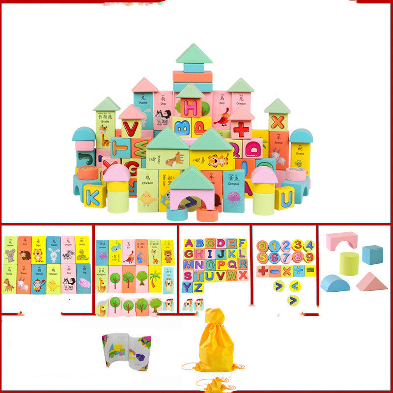 Children's Educational Building Blocks Toy Blocks Assembled Wooden