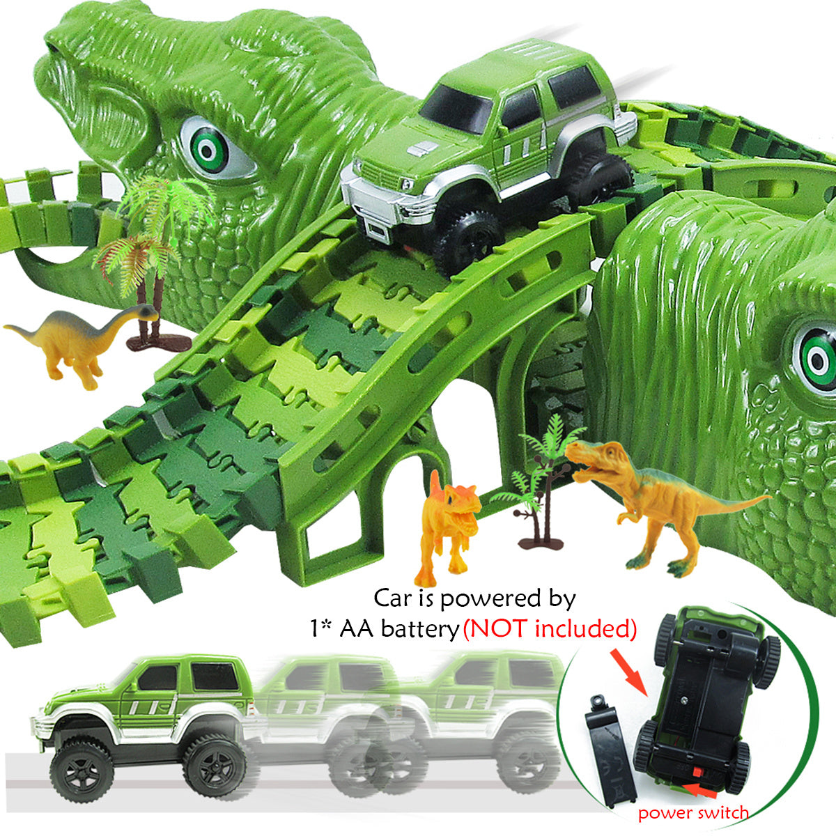 Simulation Dinosaur Assembled Building Blocks DIY Track Electric Off-road