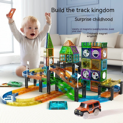 Colorful Window Car Rail Car Magnetic Building Blocks Toy