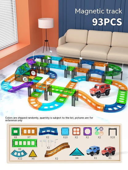 Colorful Window Car Rail Car Magnetic Building Blocks Toy