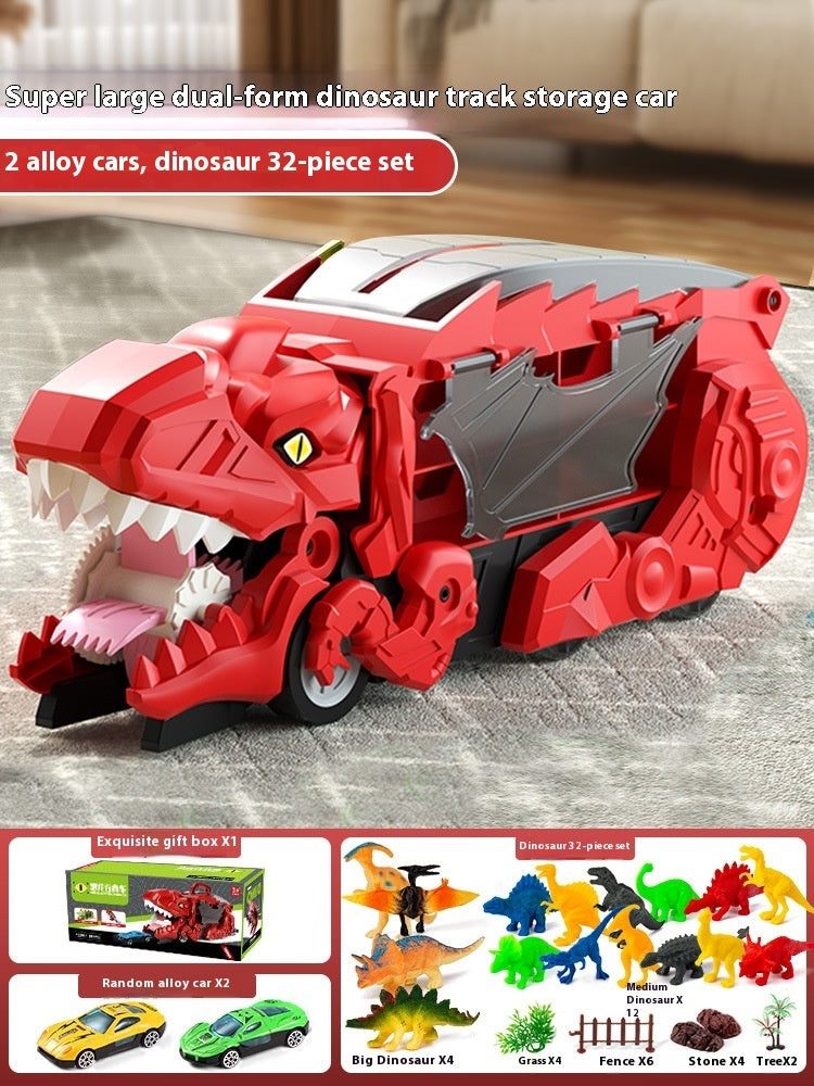 Dinosaur Swallowing Car Attack Tyrannosaurus Rex Deformation Toy