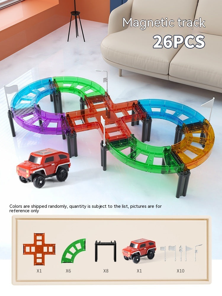 Colorful Window Car Rail Car Magnetic Building Blocks Toy