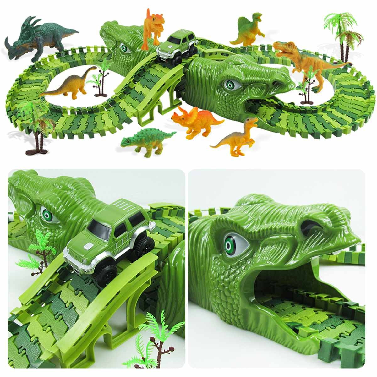 Simulation Dinosaur Assembled Building Blocks DIY Track Electric Off-road