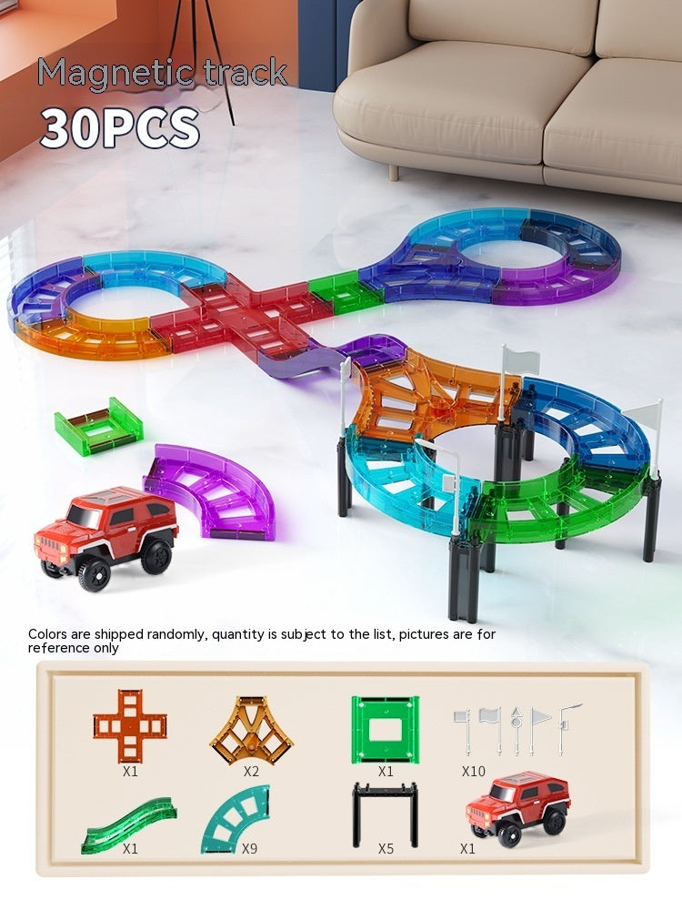 Colorful Window Car Rail Car Magnetic Building Blocks Toy