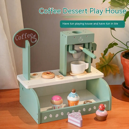 Simulation Children Play House Afternoon Tea Dessert Cake Tea Making Pot And Cup Tea Set Wooden Toys Suit