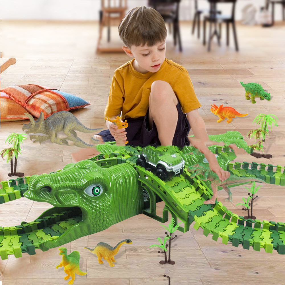 Simulation Dinosaur Assembled Building Blocks DIY Track Electric Off-road